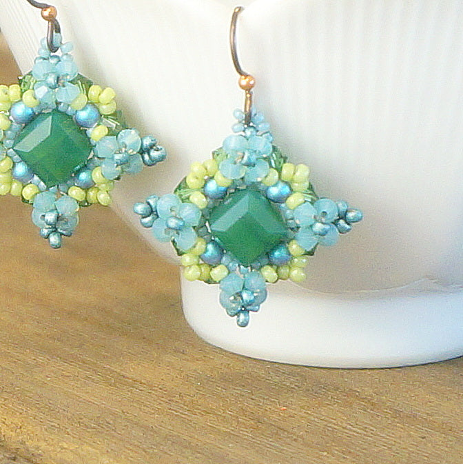 mini bead kit - Cushioned Cube Earrings